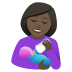 👩🏿‍🍼 woman feeding baby: dark skin tone display on JoyPixels